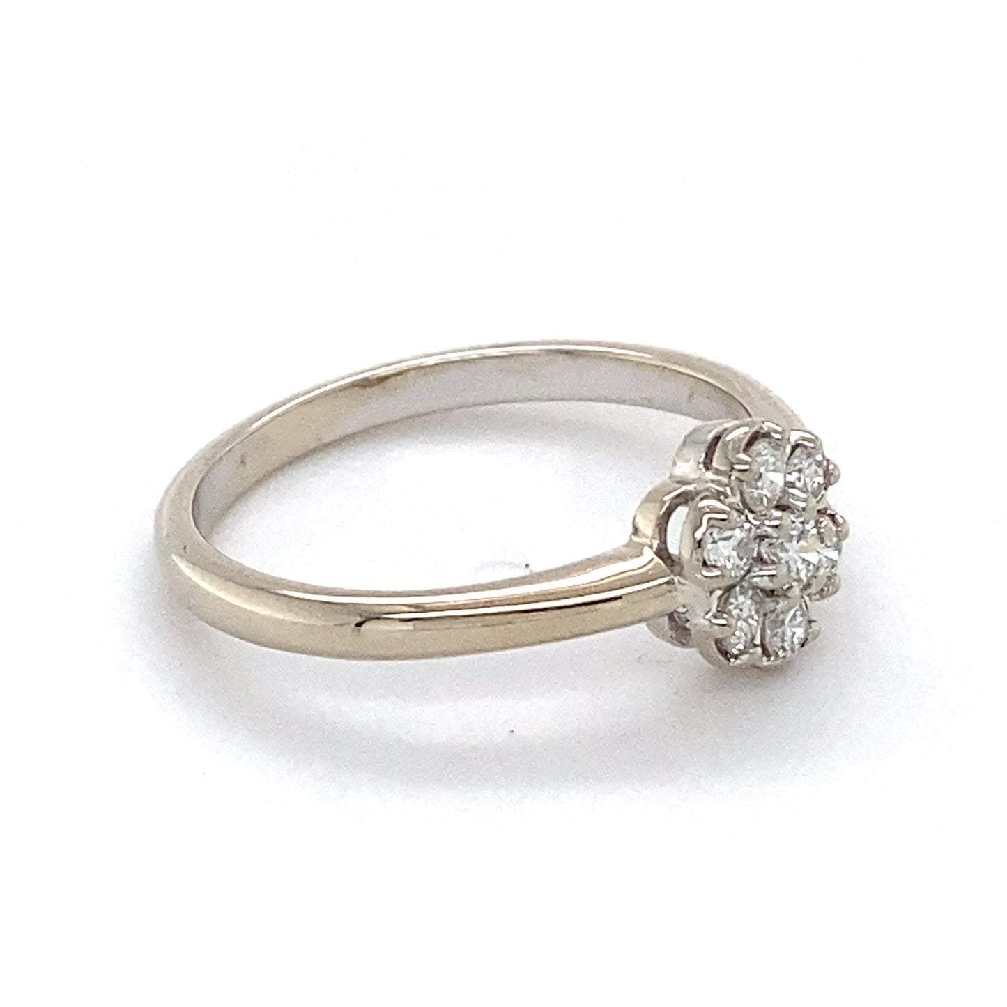 18K White Gold Diamond Ring; 0.35CTW; Size 6; 2.4g