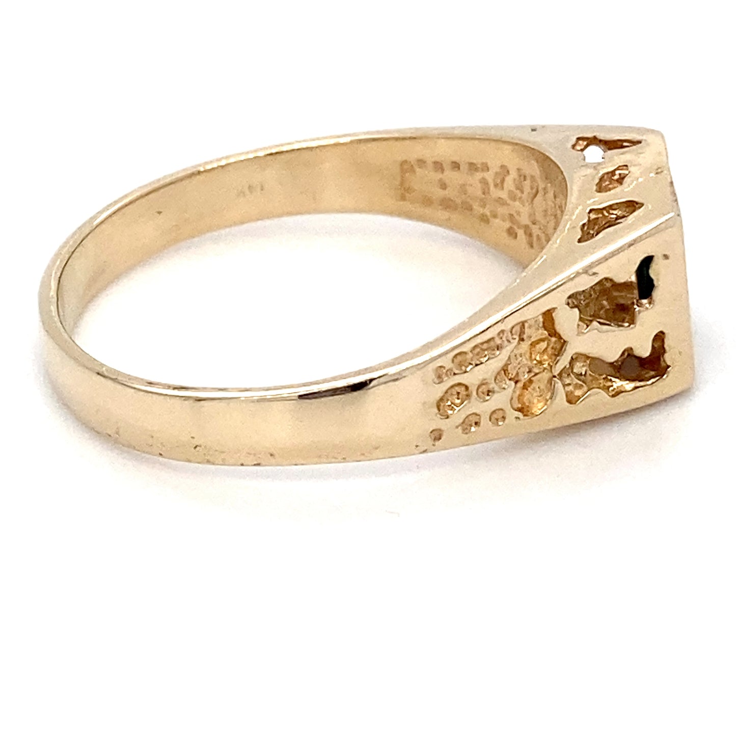 14K Yellow Gold Emerald Men's Ring; 0.82CTW; 6.2g; Size 11.5
