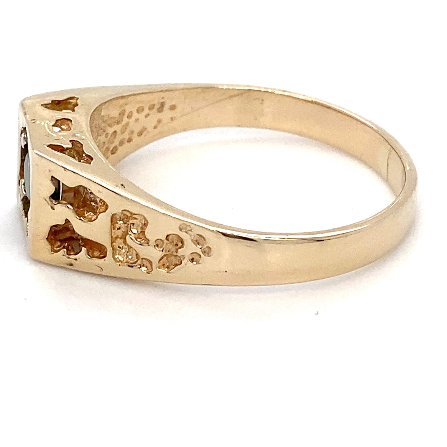 14K Yellow Gold Emerald Men's Ring; 0.82CTW; 6.2g; Size 11.5