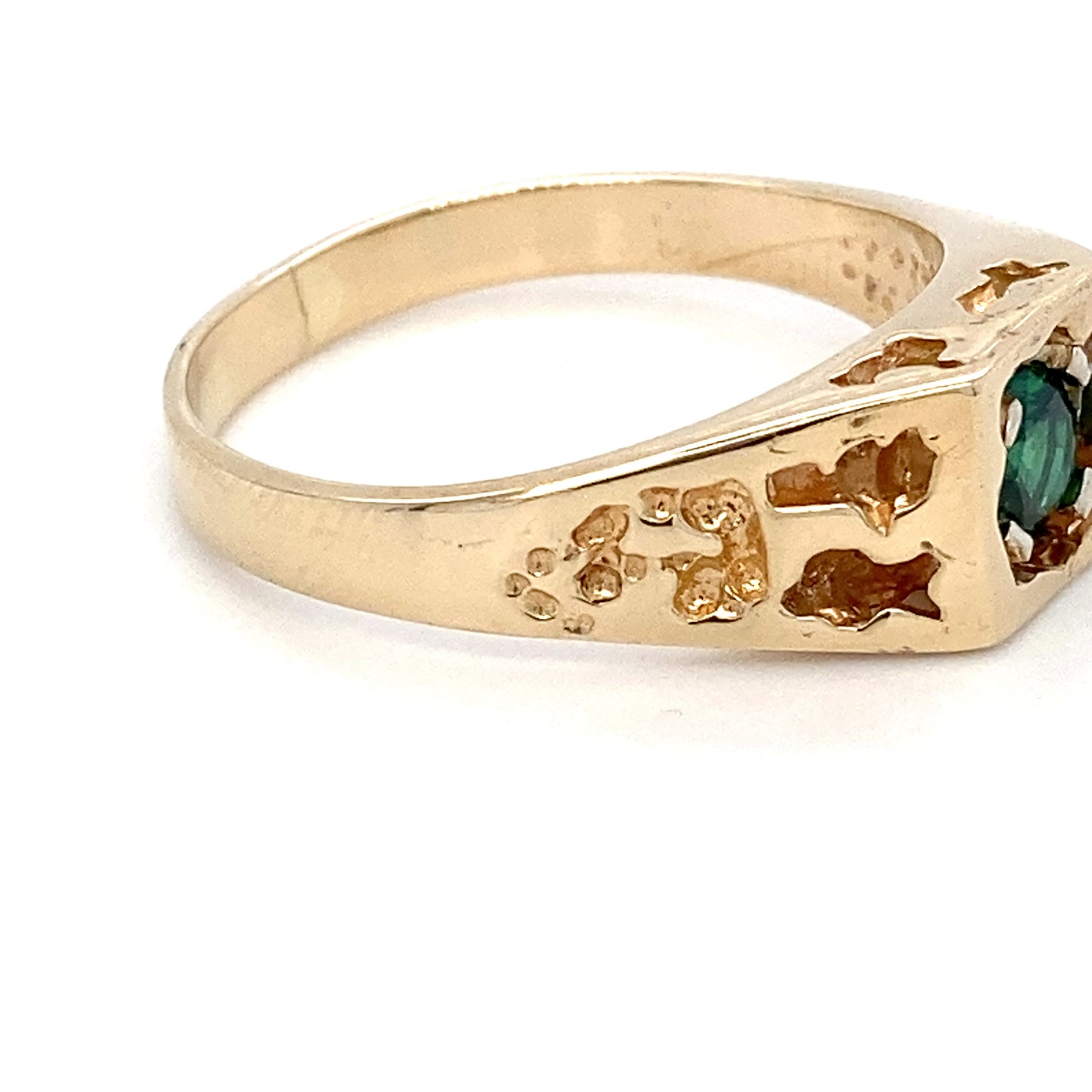 14K Yellow Gold Emerald Men's Ring; 0.82CTW; 6.2g; Size 11.5