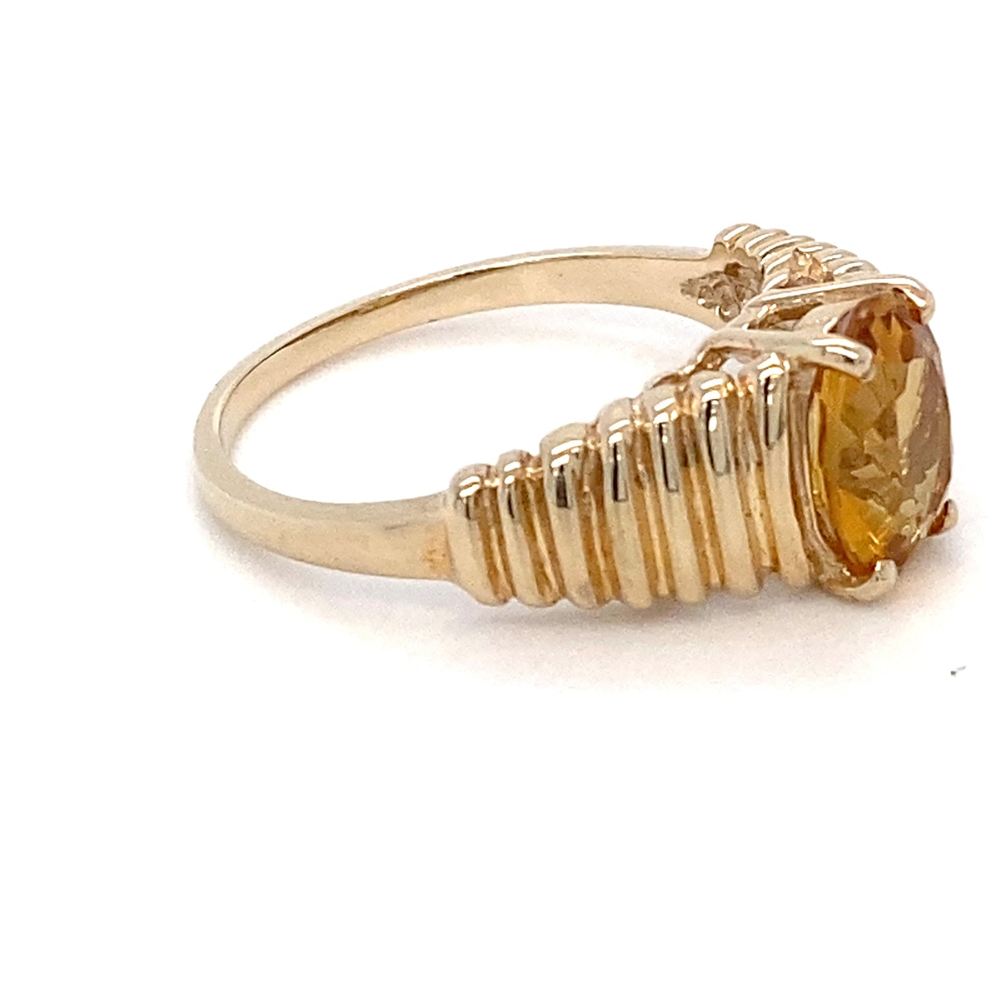 10K Yellow Gold Citrine Ring; 1.40CTW; Size 7; 2.1DWT