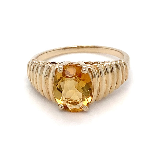 10K Yellow Gold Citrine Ring; 1.40CTW; Size 7; 2.1DWT