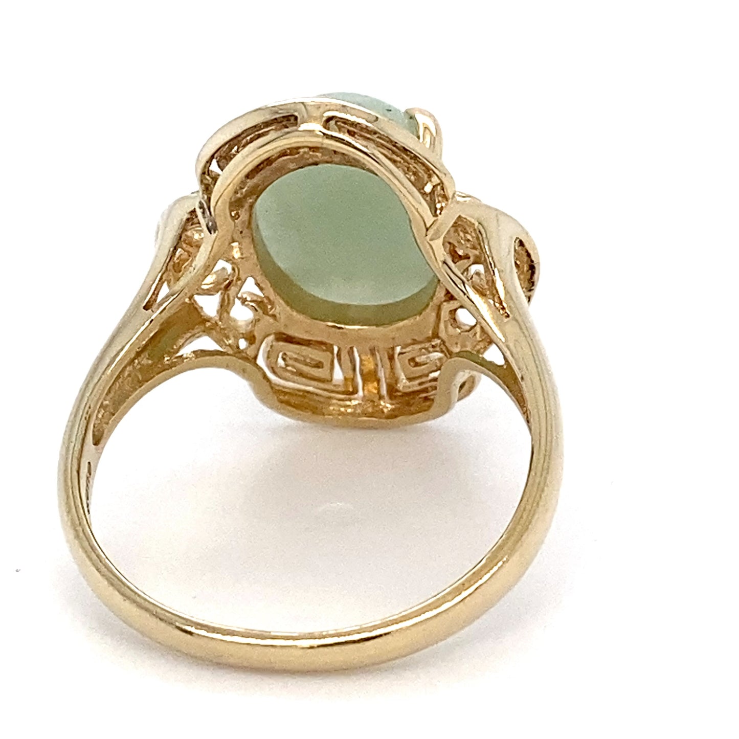 14K Yellow Gold Nephrite Jade Ring; 4.0DWT; 2.85CTW; Size 9