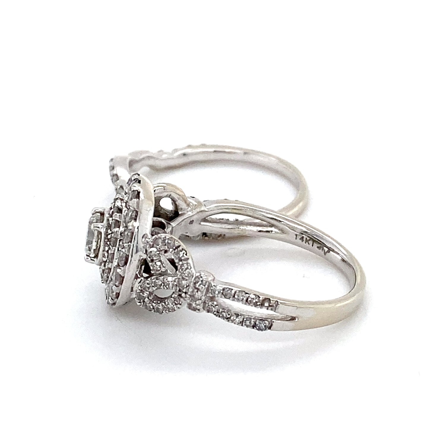 14K White Gold Diamond Lady's Fashion Ring; 4.3DWT; Size 6.5