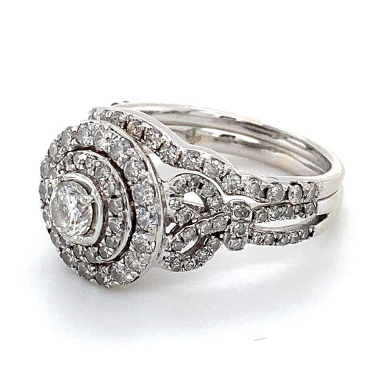 14K White Gold Diamond Lady's Fashion Ring; 4.3DWT; Size 6.5