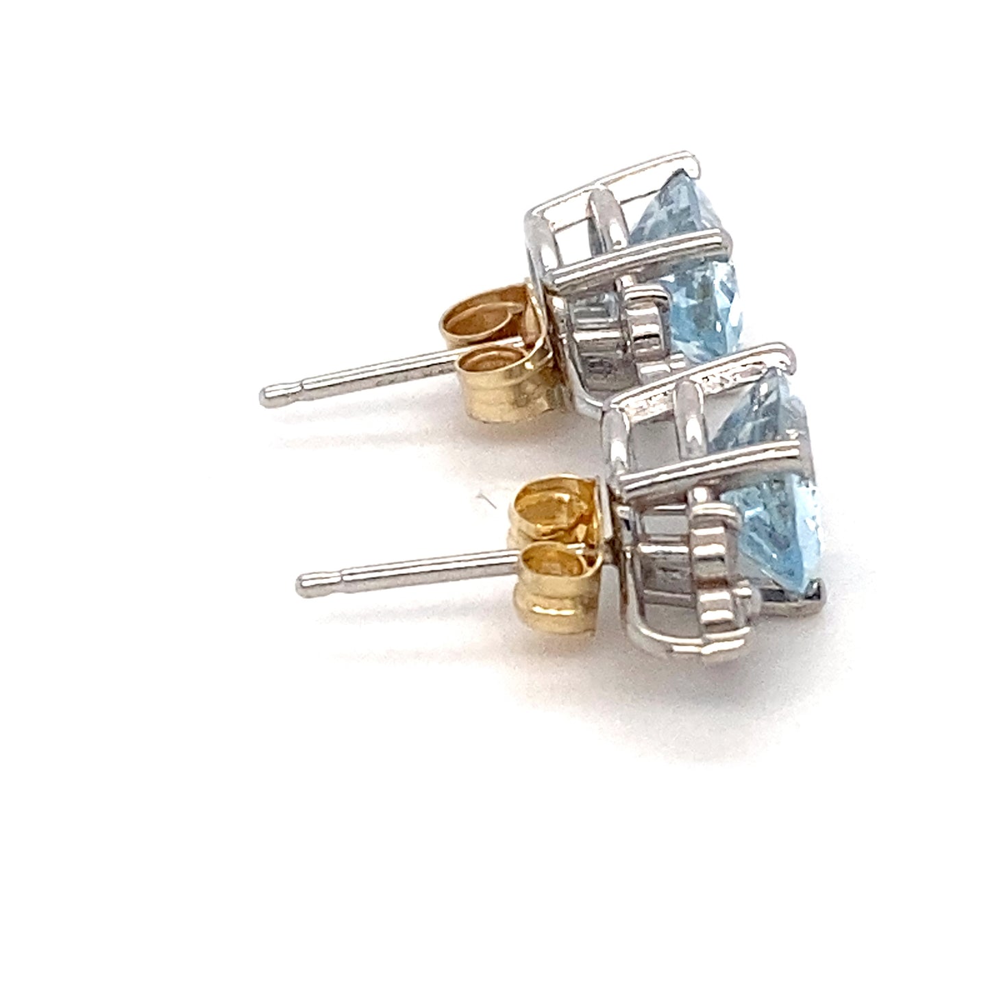 14K White Gold Aquamarine & Diamond Earrings; 1.3DWT