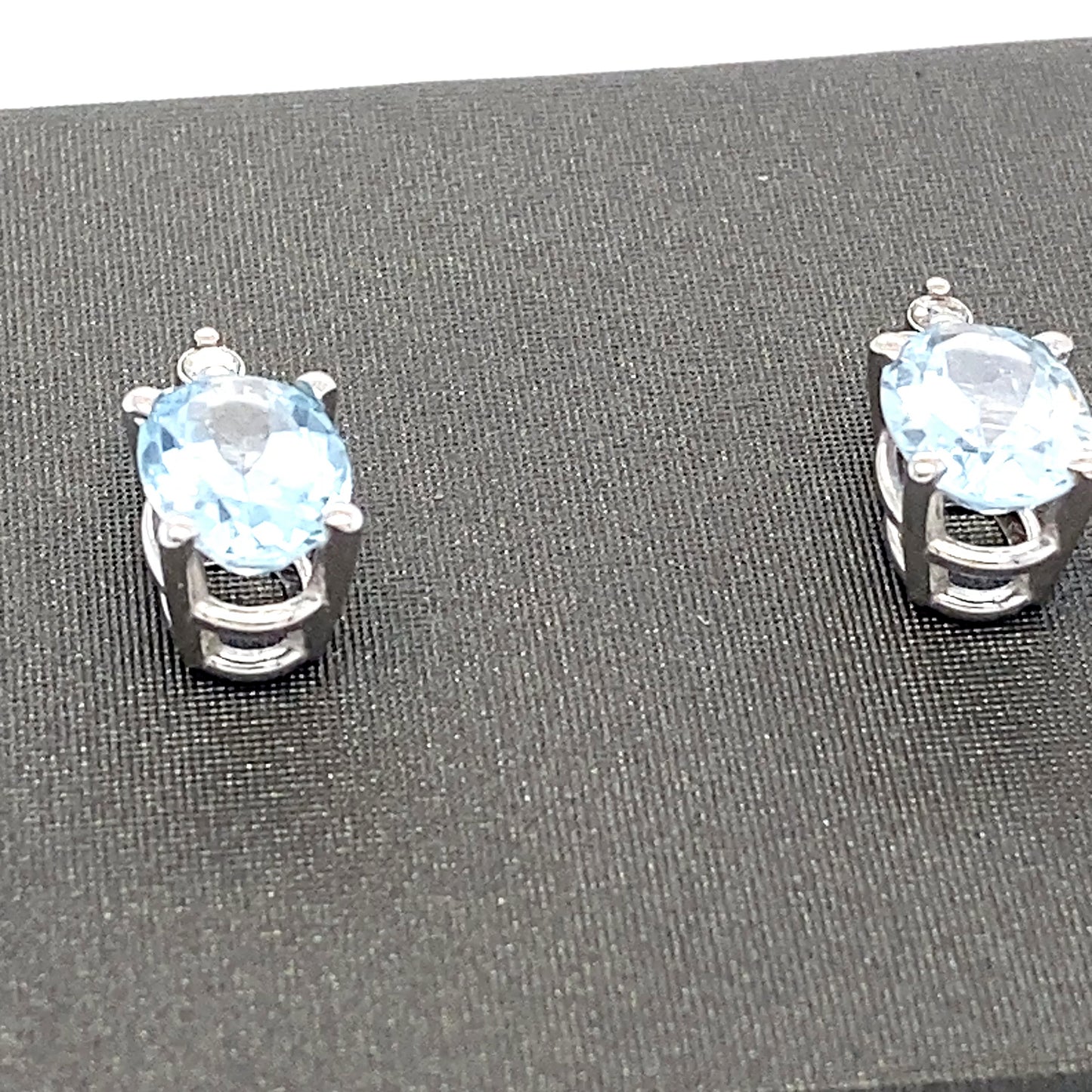14K White Gold Aquamarine & Diamond Earrings; 1.3DWT