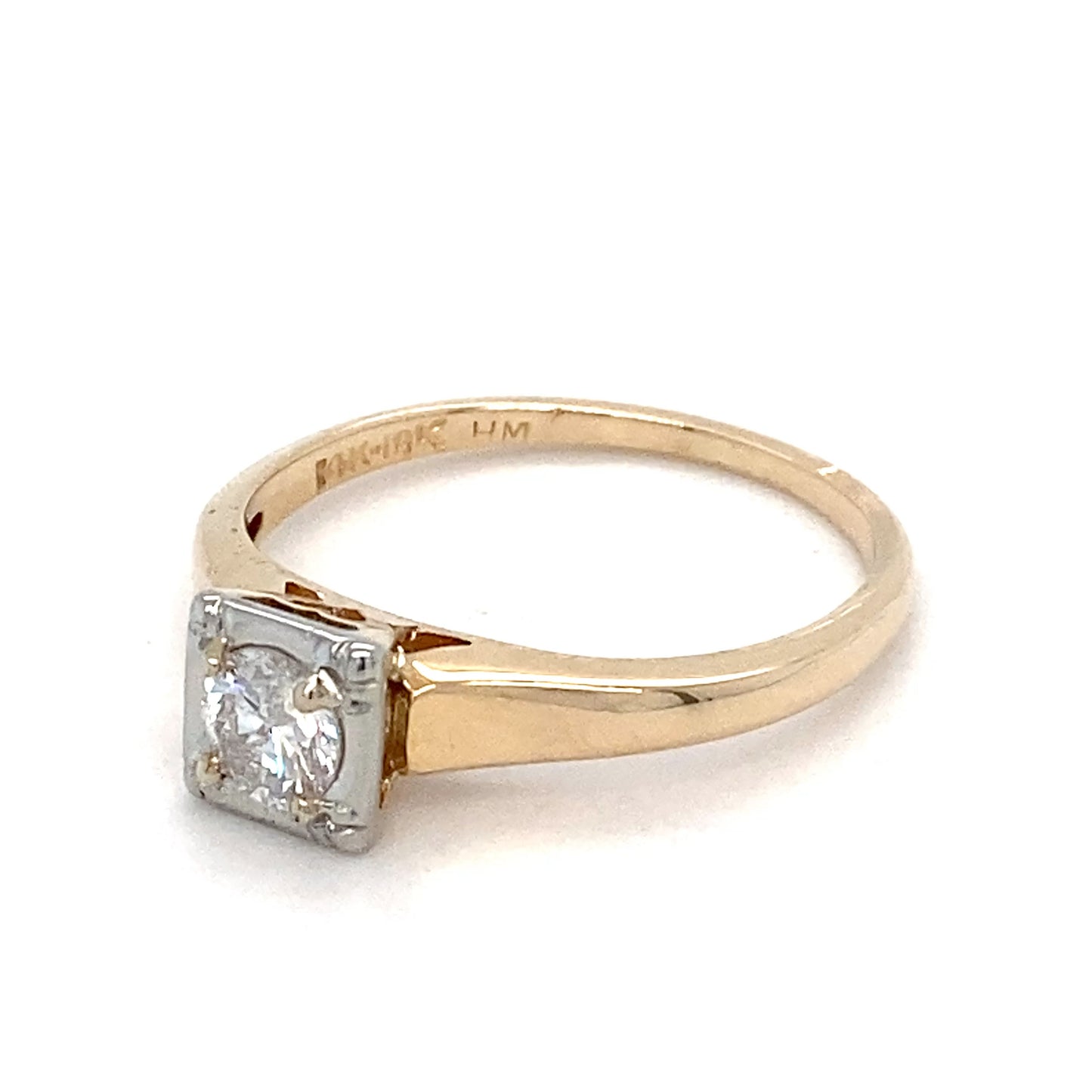 14K Yellow Gold Lady's Diamond Solitaire Ring; 1.1DWT; 1.7g; Size 6.5