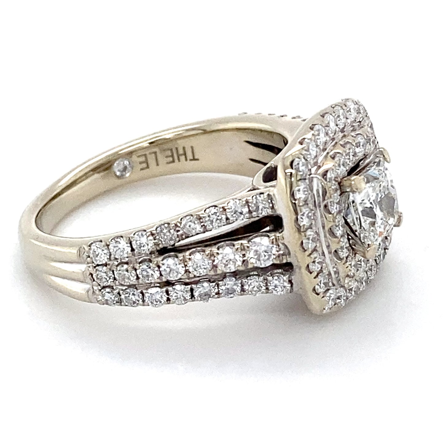 14K White Gold Leo Diamond Lady's Ring; 4.4DWT; Size 6.5
