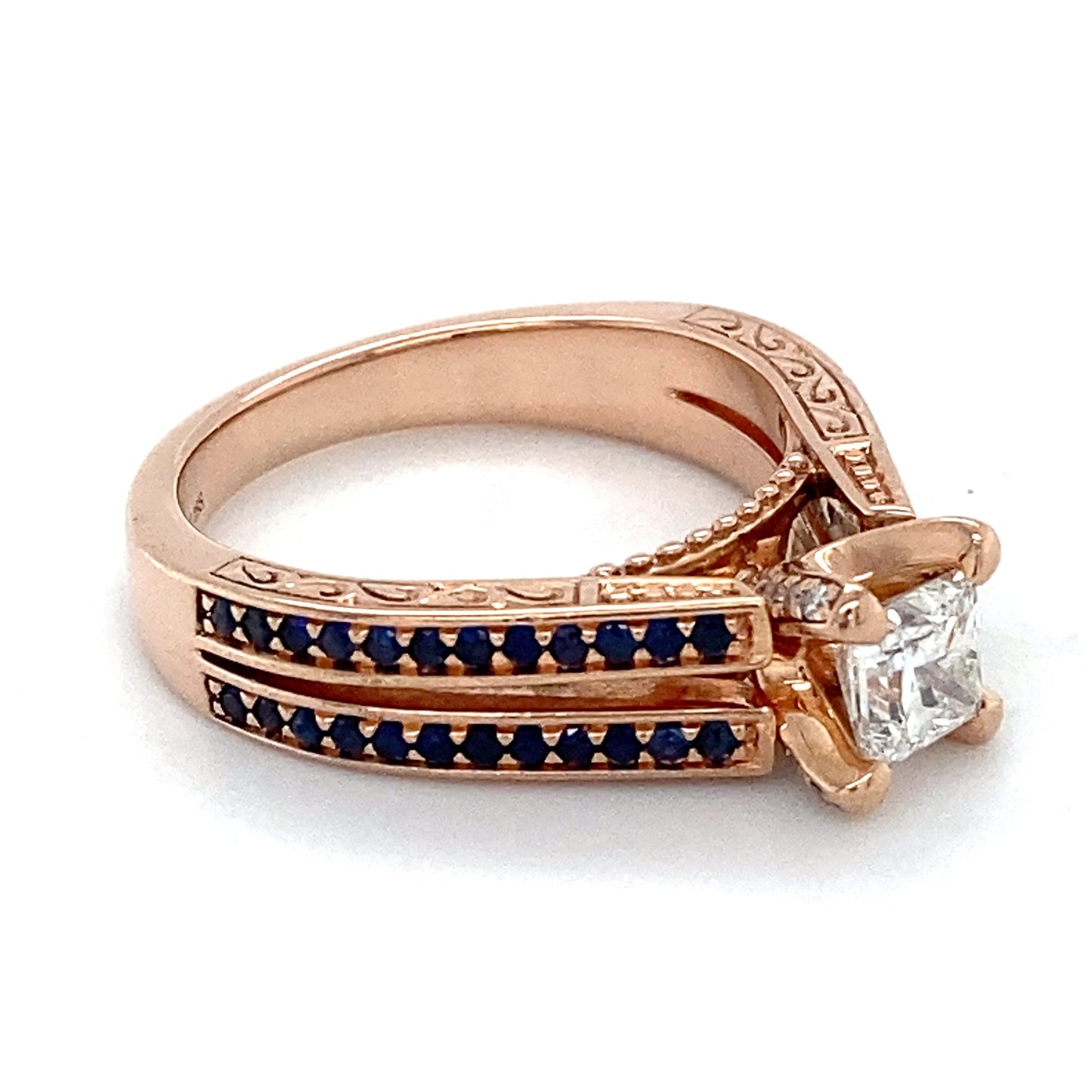 14K Rose Gold Diamond Lady's Solitaire Ring; 3.8DWT; Size 6