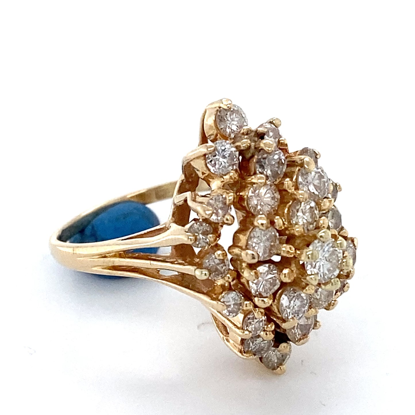 14K Yellow Gold Diamond Fashion Ring; 5.0DWT: Size 7