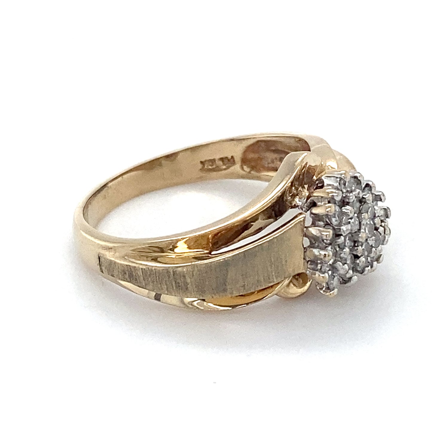 10K Yellow Gold Diamond Lady's Fashion Ring; 2.4DWT: Size 6.5