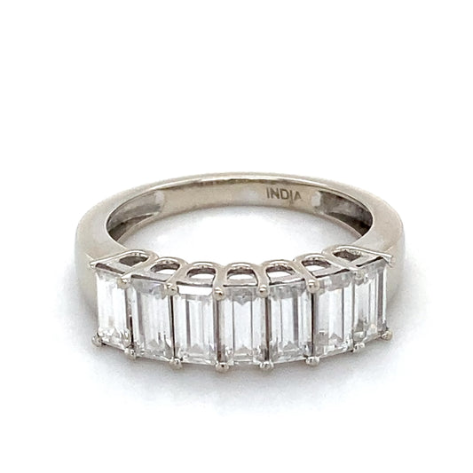 14K White Gold & Moissanite Lady's Ring; 1.9DWT; Size 6