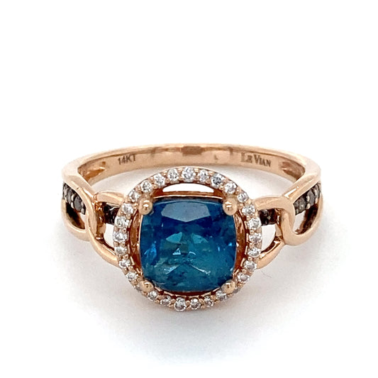 14K Yellow Gold Diamond & Topaz Ring; 2.6DWT; Size 7