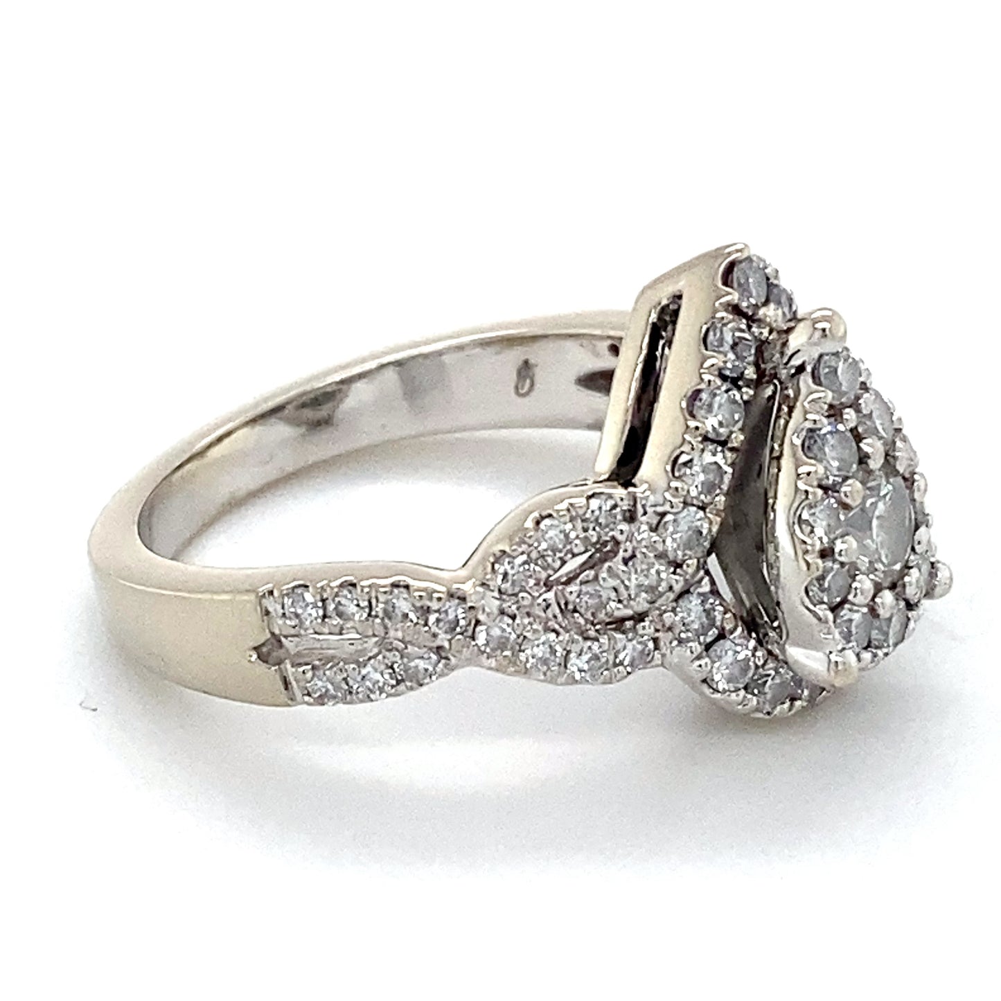 14K White Gold Diamond Lady's Fashion Ring; 3.8DWT; Size 7