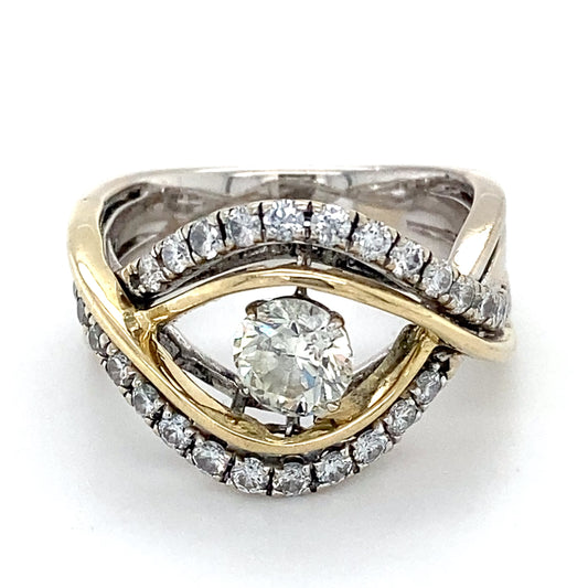 14K Yellow Gold Diamond Lady's Fashion Ring; 5.5DWT; Size 7.5