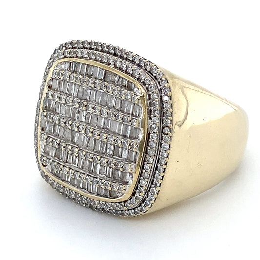 10K Yellow Gold Diamond Unisex Ring; 5.8DWT; Size 10