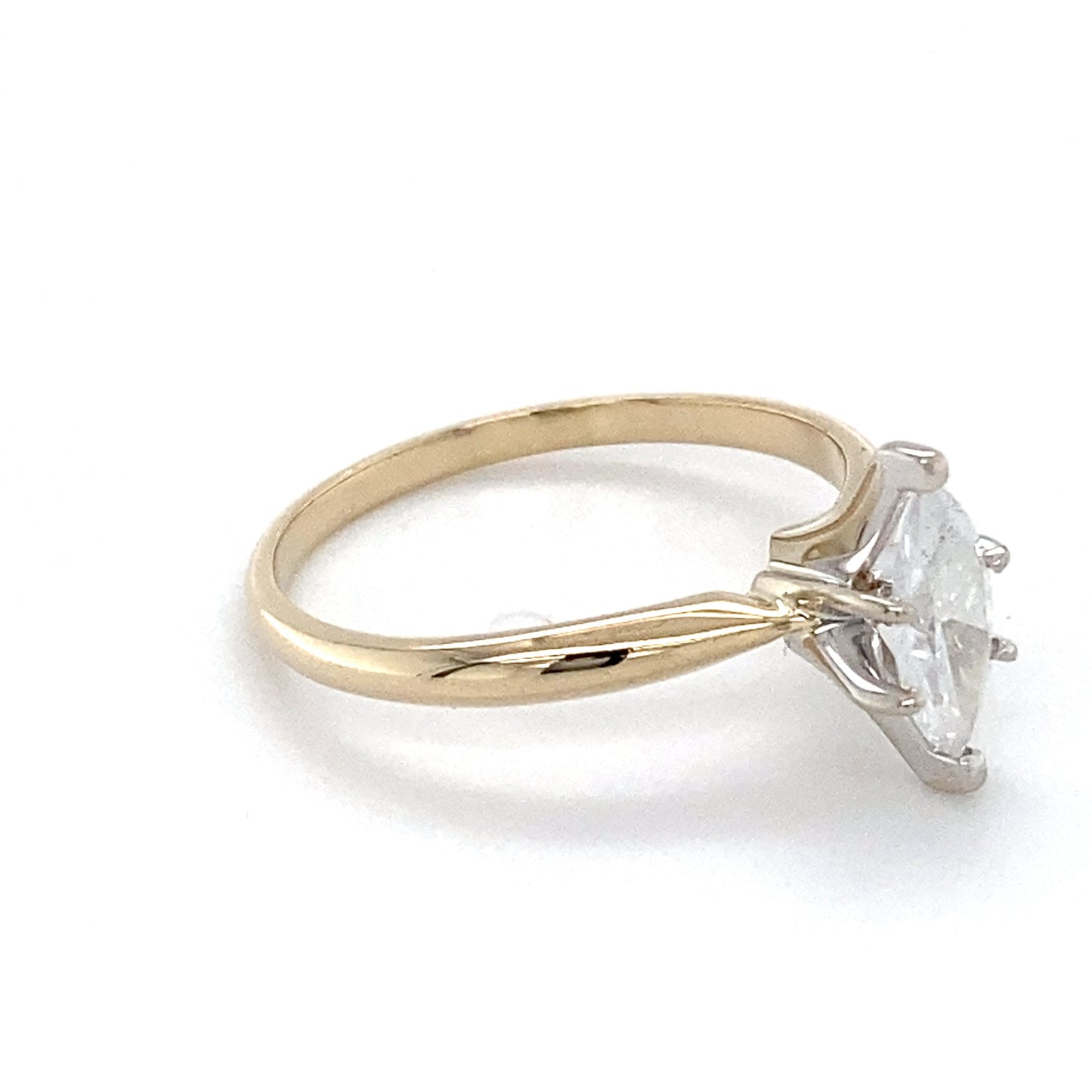 10K White Gold Diamond Lady's Solitaire Ring; 1.2DWT; Size 7.25