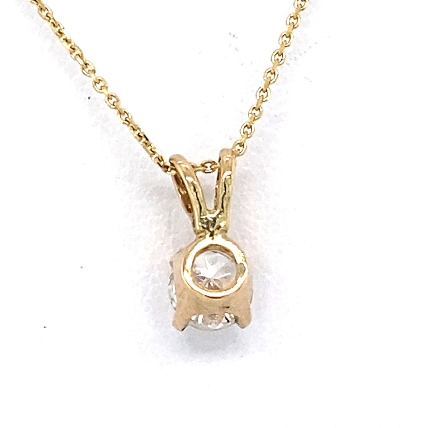 14K Yellow Gold Diamond Pendant on 18" Chain Necklace