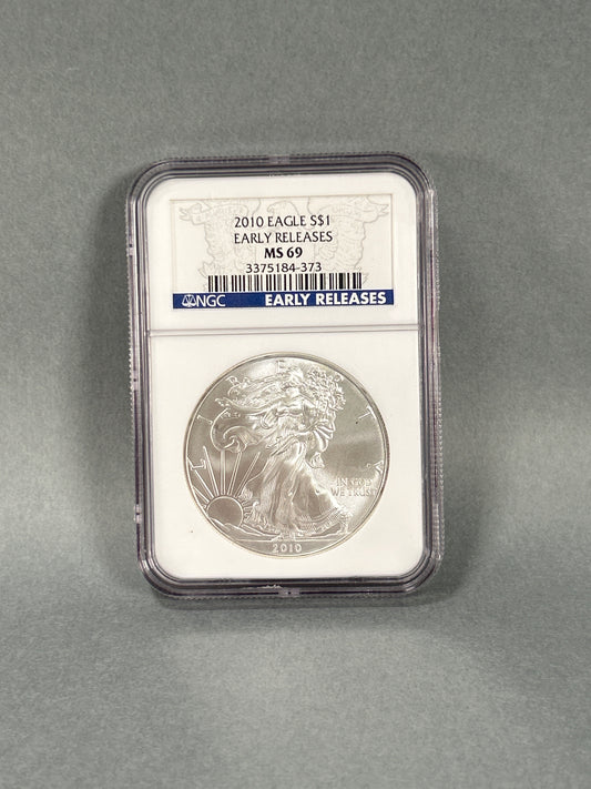 NGC Graded 2010 $1 Silver Eagle MS 69