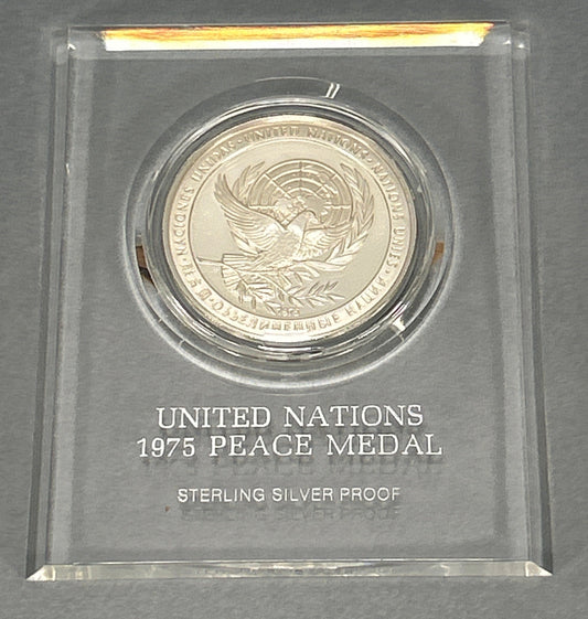 United Nations 1975 Peace Medal Sterling Silver Proof
