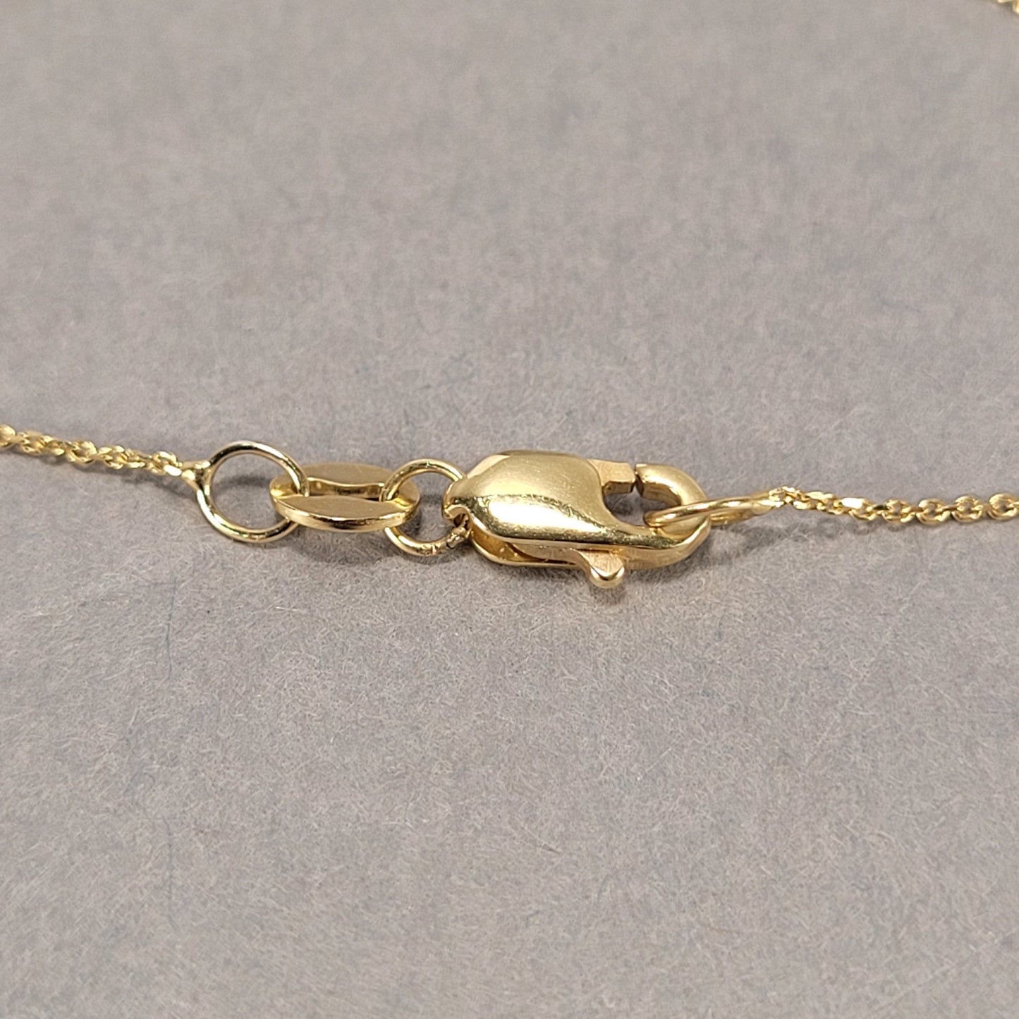 18" 14K Yellow Gold Chain & Solitaire Diamond Pendant; 1.6g