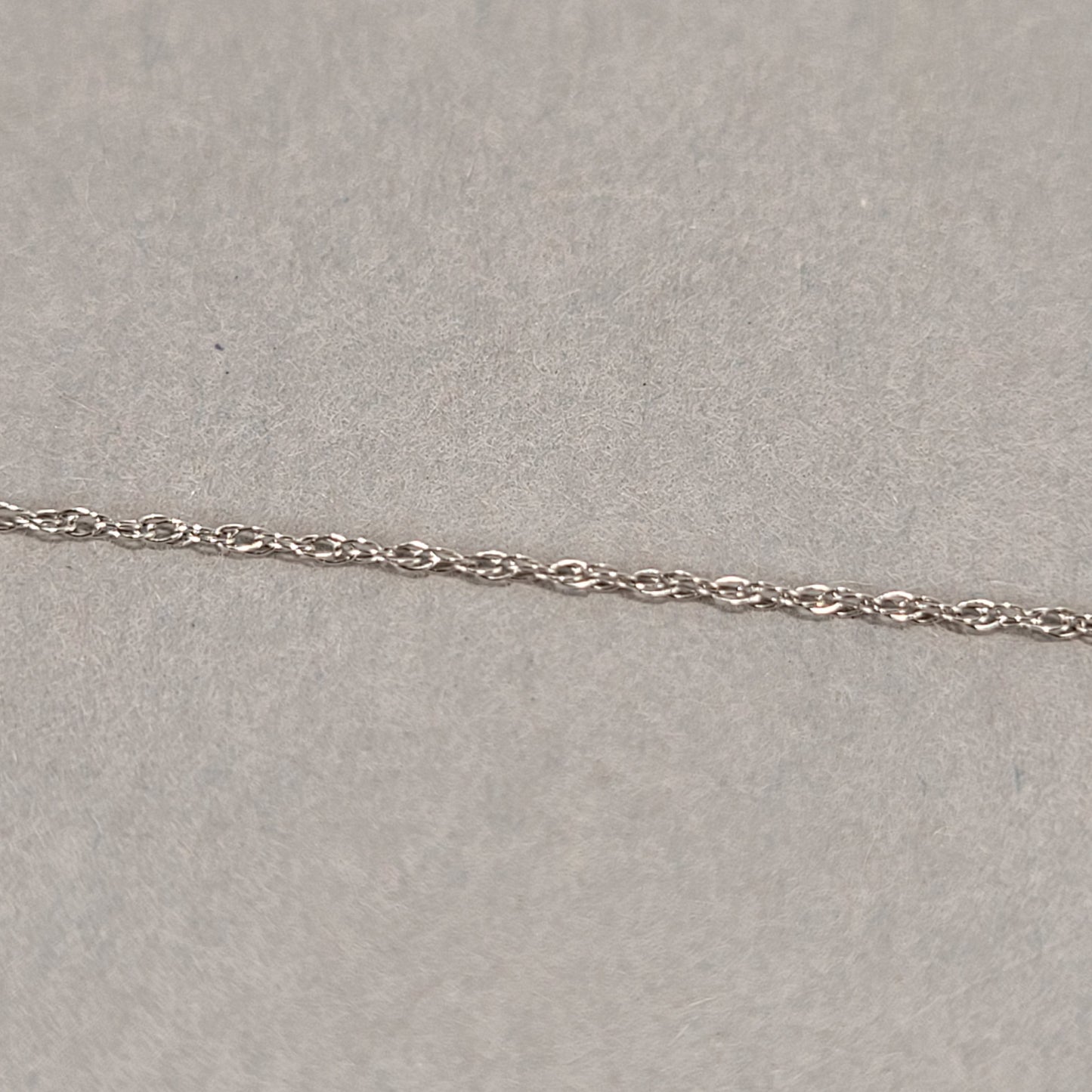 19" 14K White Gold Necklace & Diamond Charm; 1g