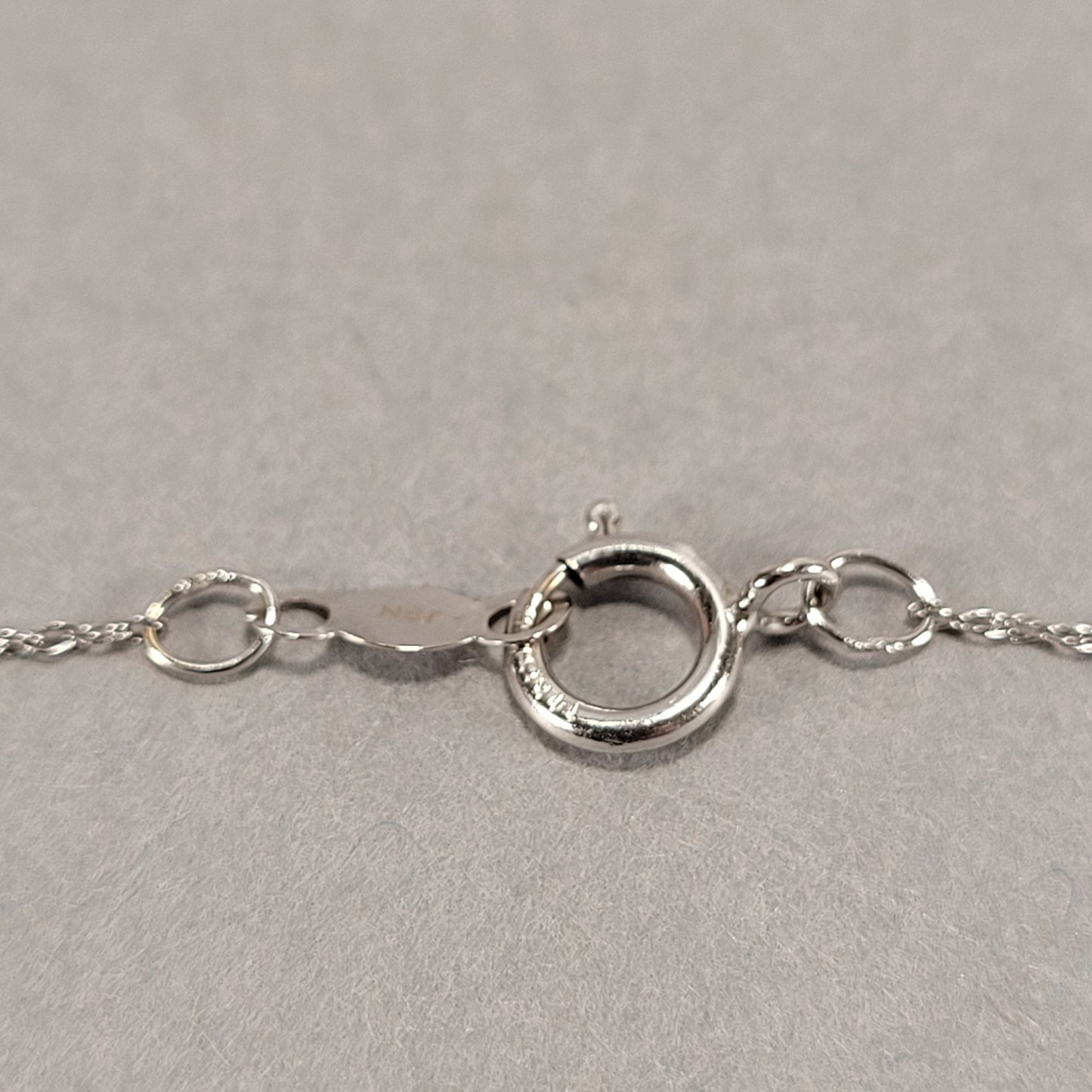 19" 14K White Gold Necklace & Diamond Charm; 1g