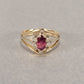 10k Yellow Gold Ruby & Diamond Ring 3g