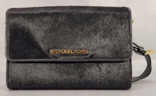Michael Kors Crossbody Calfskin Bag - Black (7" x 5" x 1")