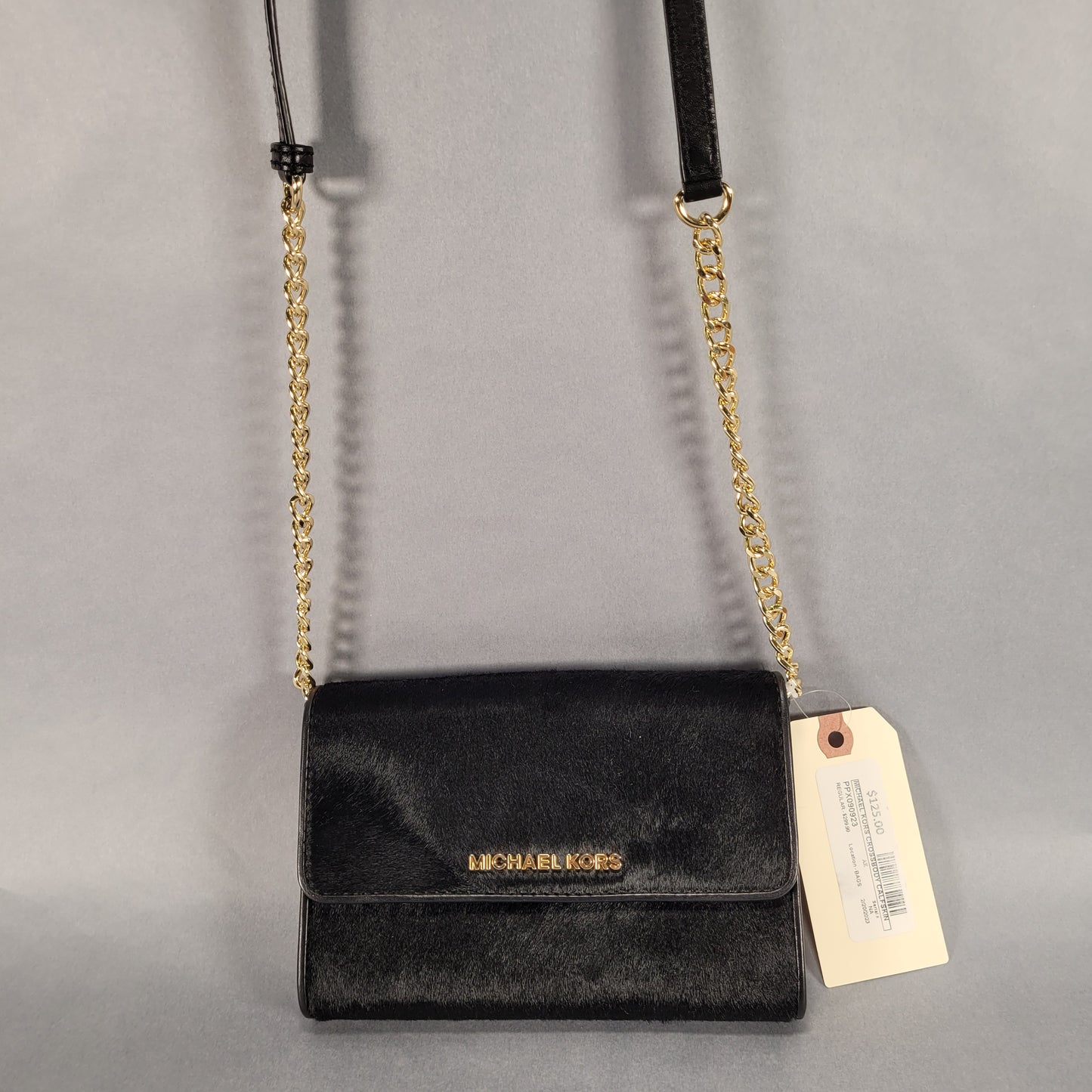 Michael Kors Crossbody Calfskin Bag - Black (7" x 5" x 1")