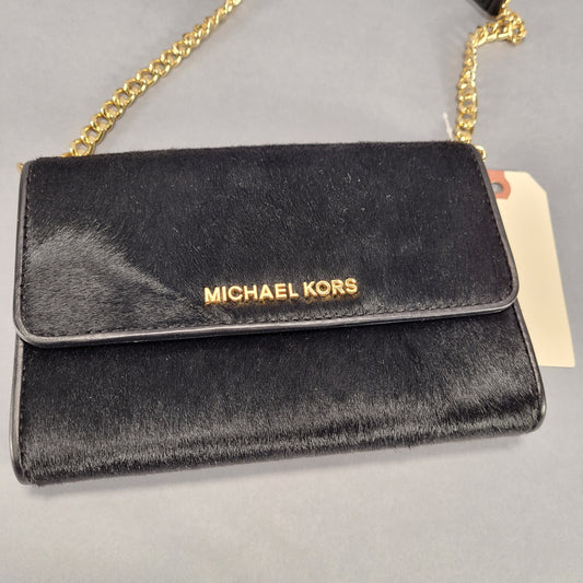 Michael Kors Crossbody Calfskin Bag - Black (7" x 5" x 1")