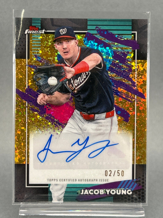Topps Finest Jacob Young Autograph 02/50 Foil Card