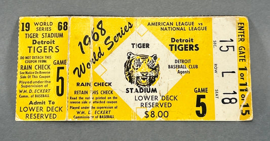 1968 MLB World Series Game 5 Ticket