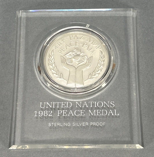 United Nations 1982 Peace Medal Sterling Silver Proof