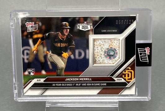 Topps Now Jackson Merrill Rookie Card 059/125 Game Used Base Patch