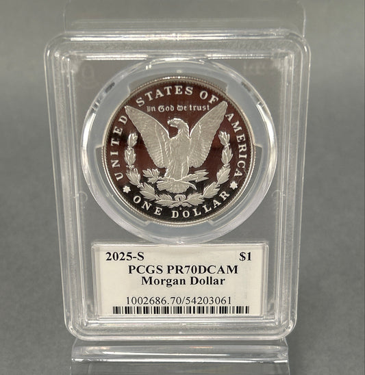 PCGS PR70DCAM Silver Morgan Dollar 2025-S