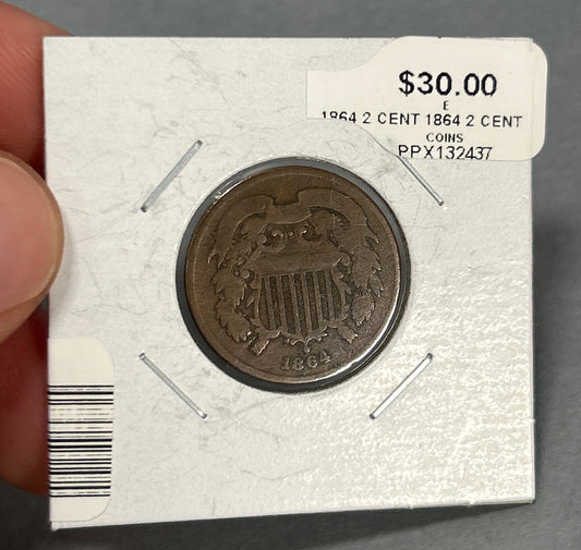 1864 2 Cent Coin