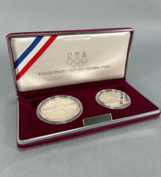 United States Mint 1992 Olympic Silver Coins (2)