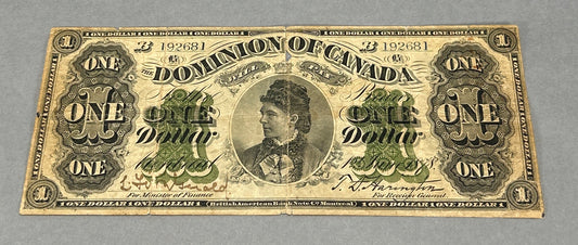1878 Canada One Dollar Note