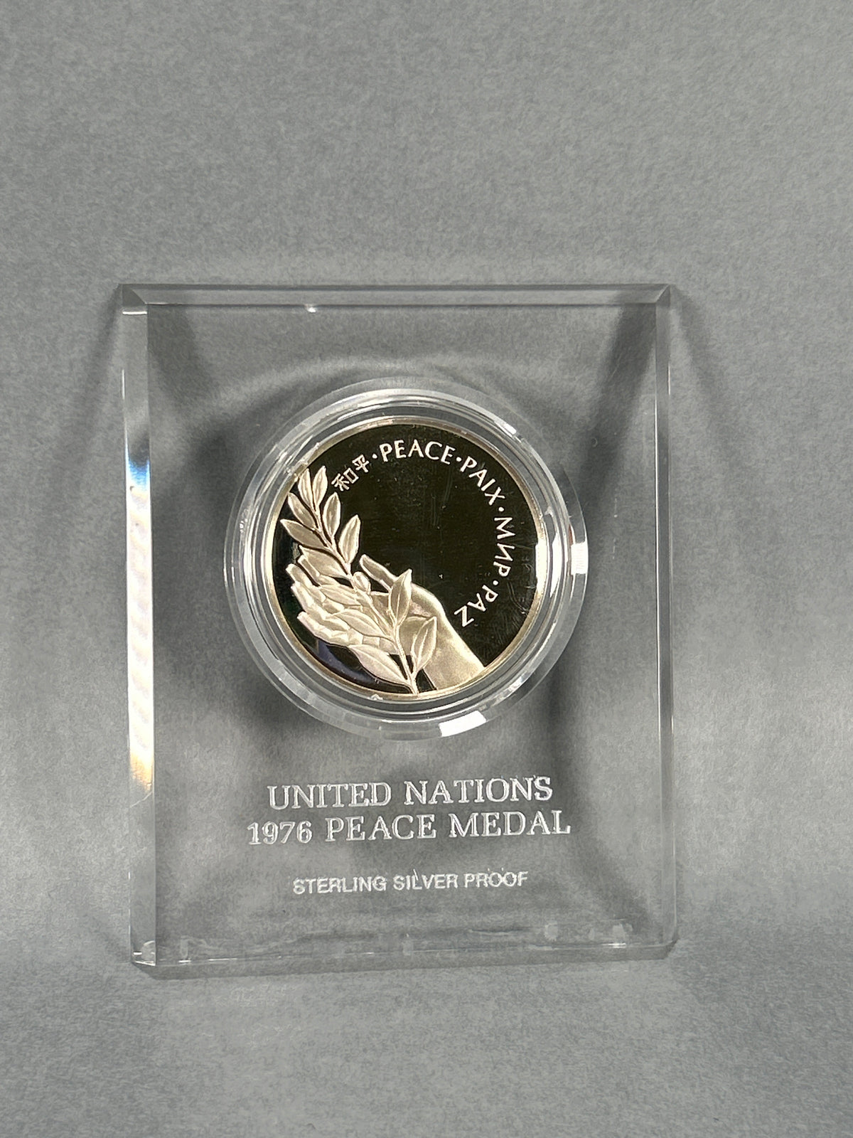 United Nations 1976 Peace Medal Sterling Silver Proof