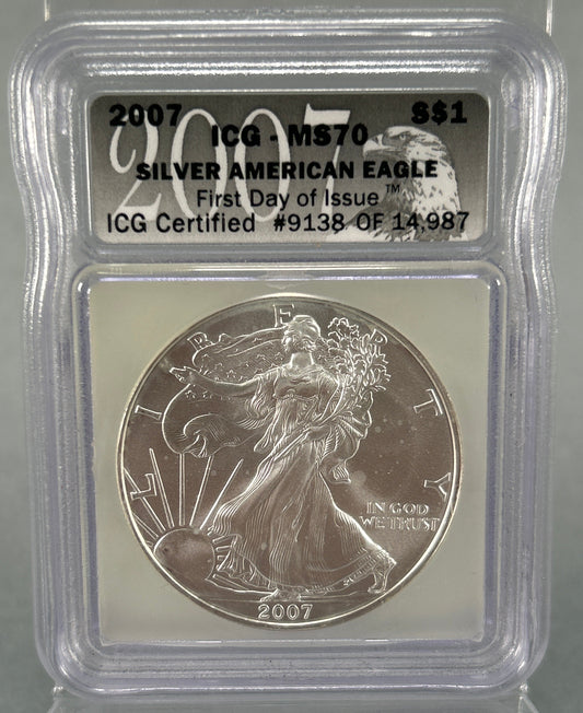 2007 Silver American Eagle ICG - MS70