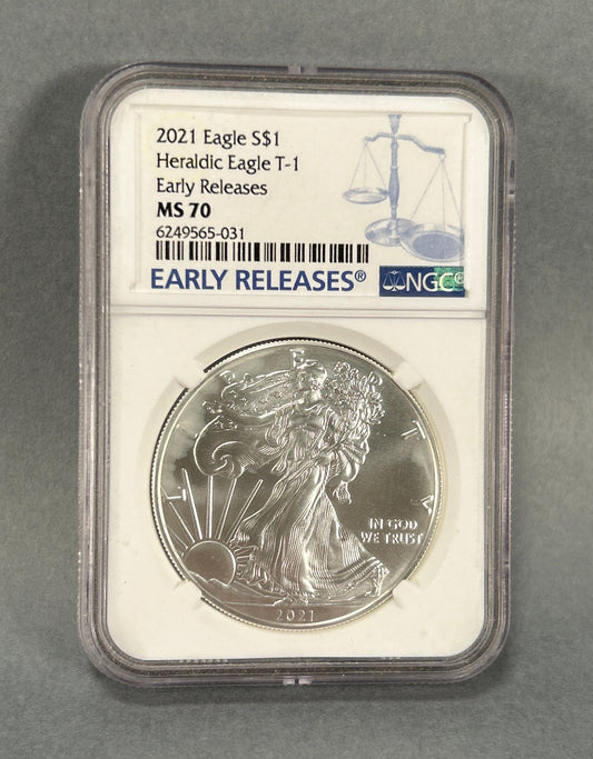 NGC Graded 2021 $1 Silver Heraldic Eagle MS 70