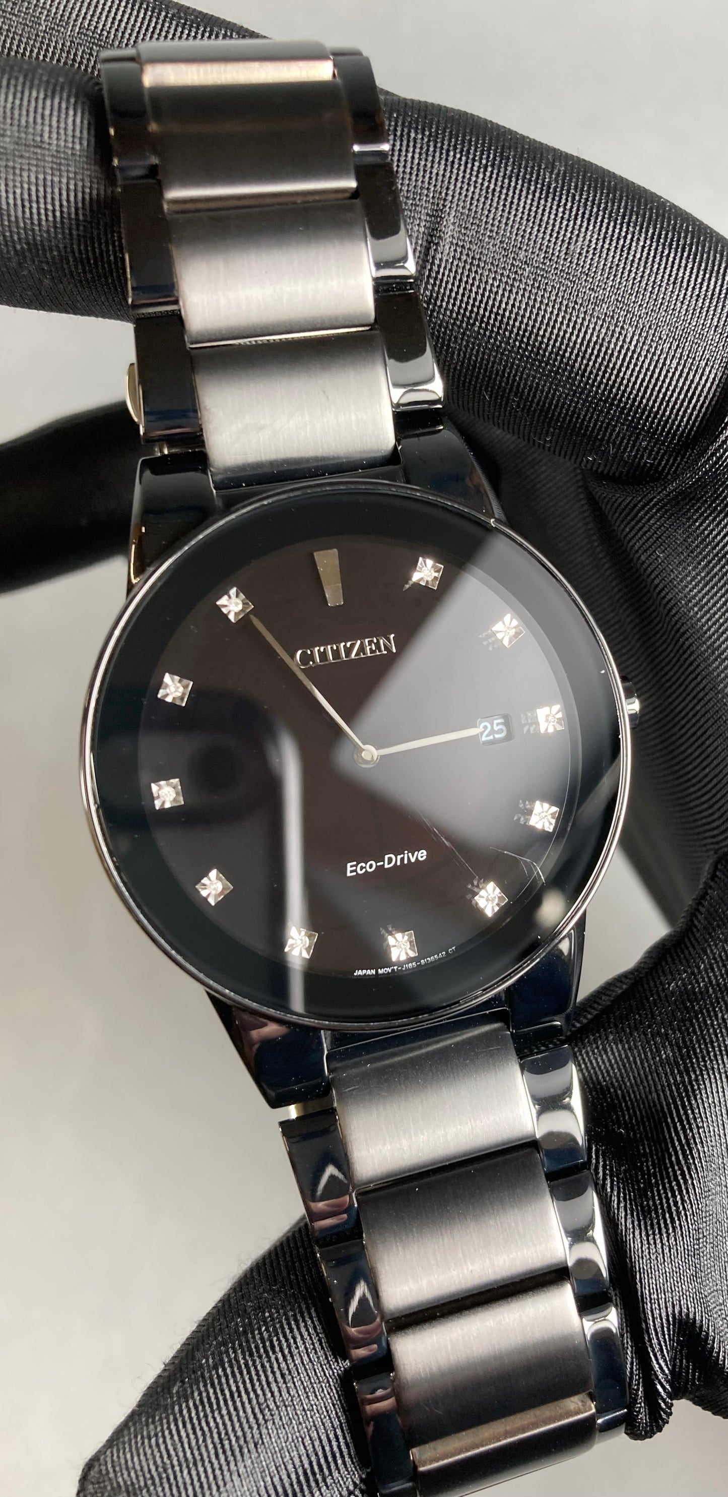 Citizen J165-S086892: Axiom Men's Eco-Drive Black Stainless Steel Watch