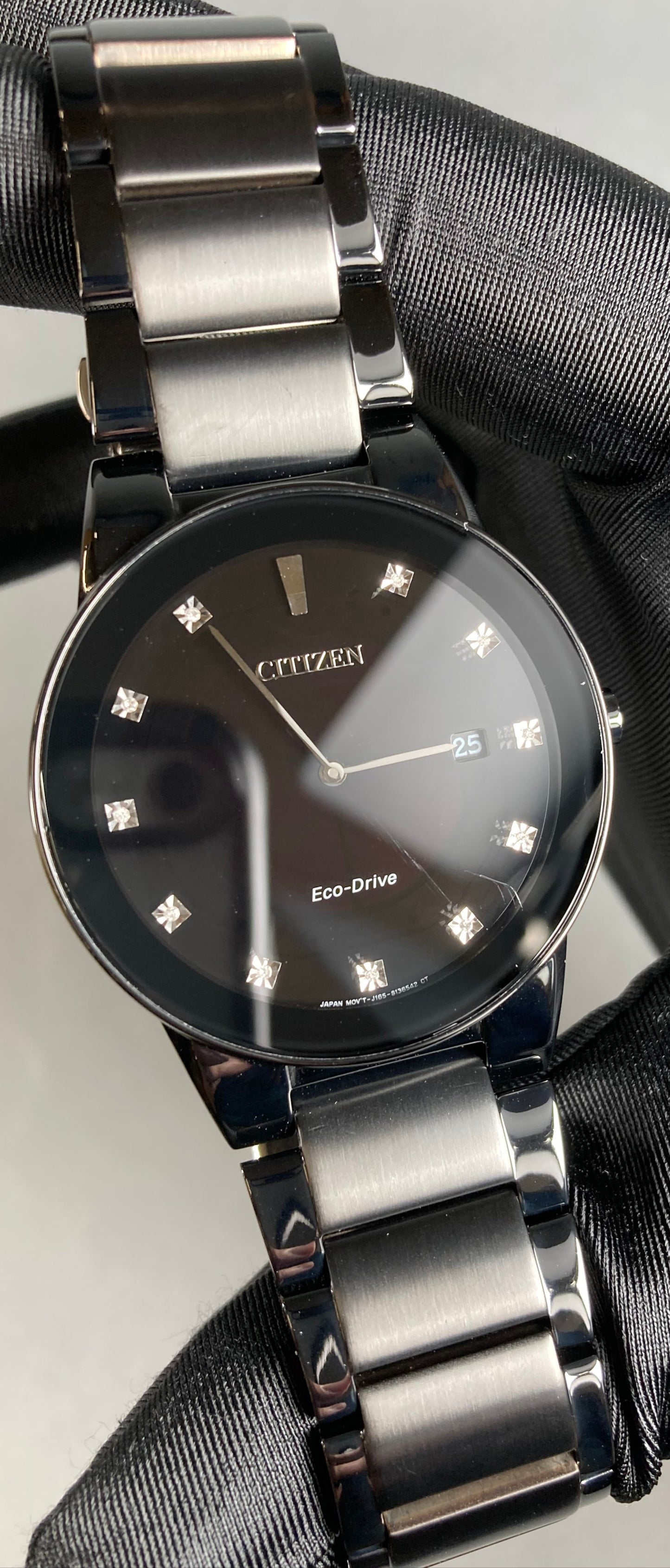 Citizen J165-S086892: Axiom Men's Eco-Drive Black Stainless Steel Watch