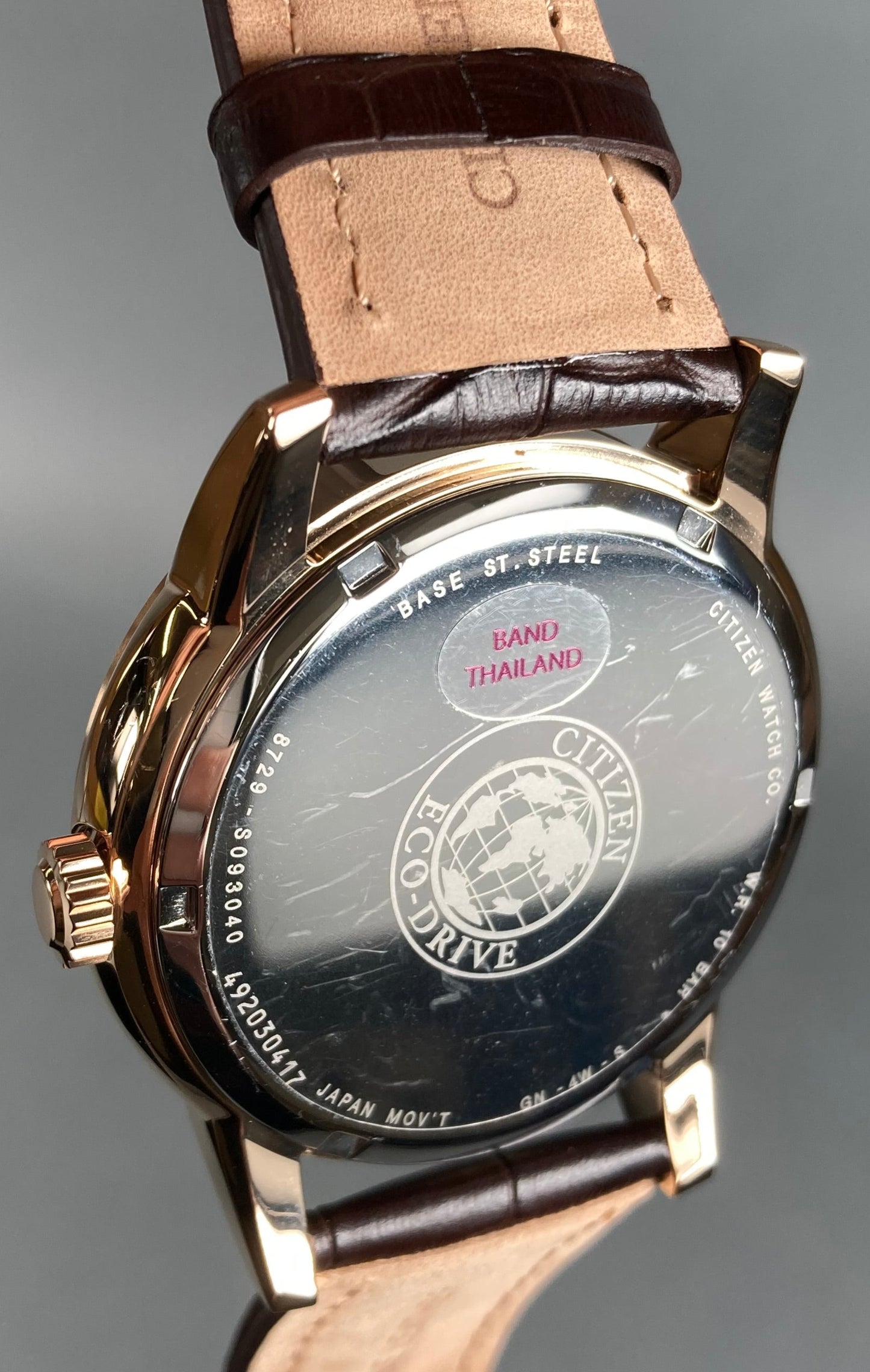 Citizen BU2013-08E: Corso Men's Eco-Drive Rose Gold Leather Band Watch