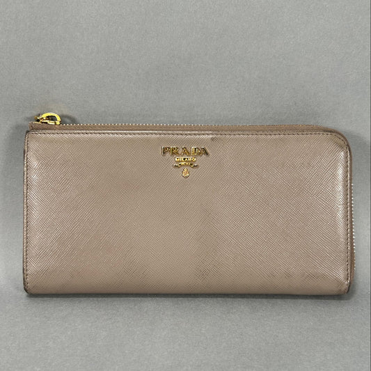 Prada Large Saffiano Leather Wallet - Clay