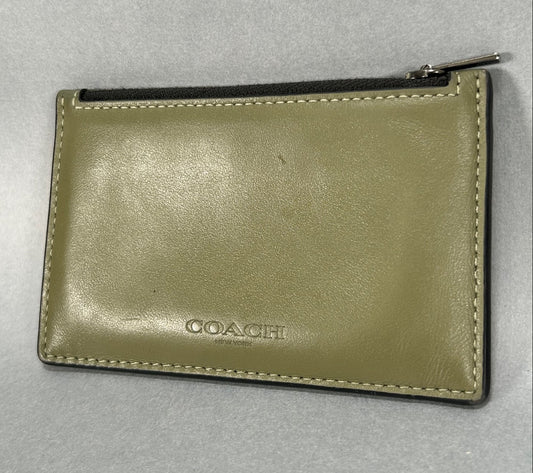 Coach Zip Card Case Wallet - Green