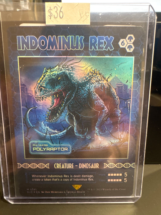 Indominus Rex foil Magic: The Gathering Jurassic World Collection trading card front