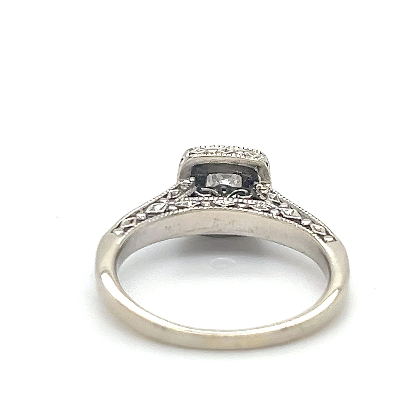 14K White Gold Diamond 0.44ctw Halo Engagement Ring; Size 5; 3.1g